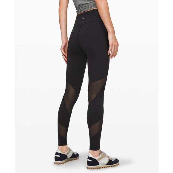 Lululemon Wunder Under High-Rise Tight 28" Women’s Size 6 Mesh Black EUC - Picture 2 of 13